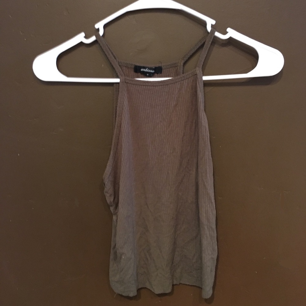 Olive green spaghetti strap crop top